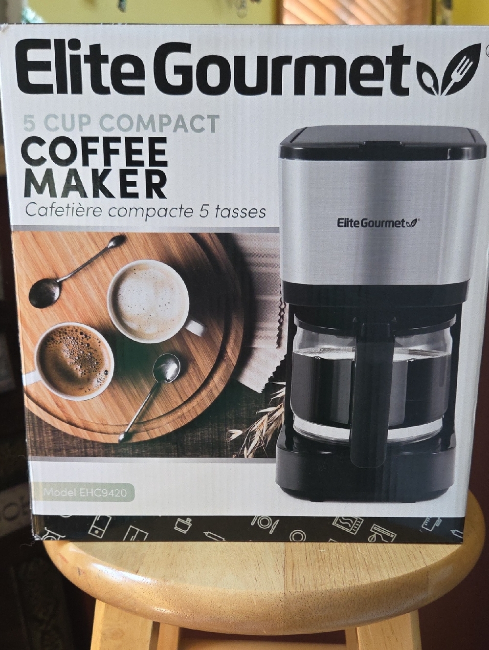 5-Cup Compact Coffee Maker - Stainless Steel/Black